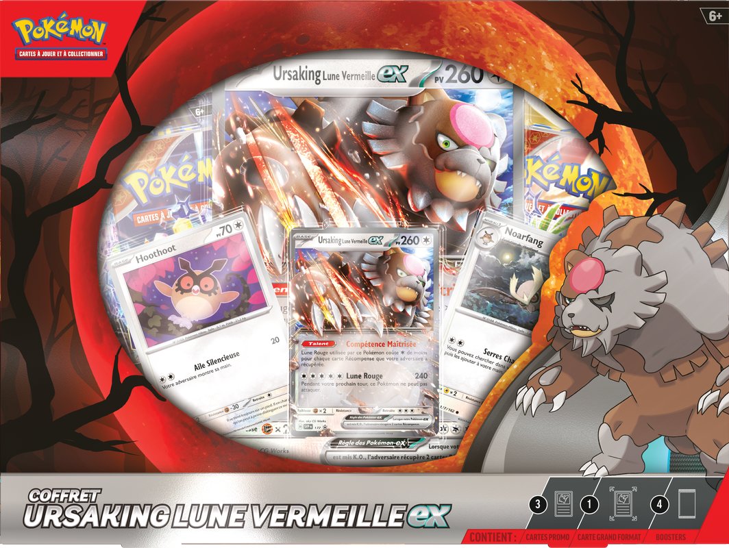 Pokémon Coffret 4 Boosters "Ursaking Lune Vermeille EX" FR